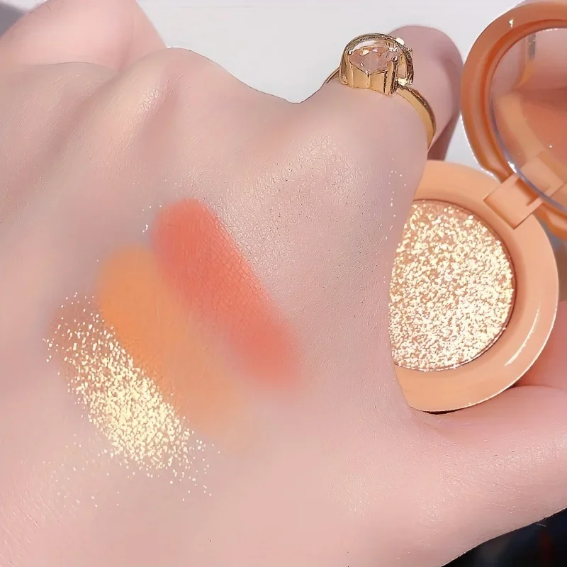 3 v 1 broskyňová červenka obrysová paleta Mate Glitter Pigment Highlight Paleta paleta obočia tieňový tieň práškovú kozmetiku