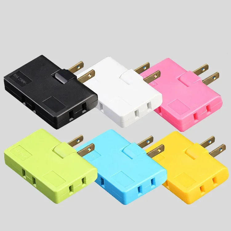 3 v 1 cestovný adaptér Elektrická zástrčka 180 ° otáčanie