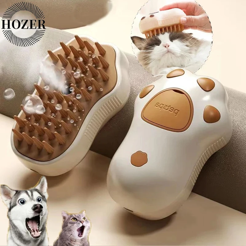 3 v 1 domácich miláčikov Cat Parné kefka Hrebeň Kefa Pes Brush Elektrický sprej mačacie kefy na vlasy