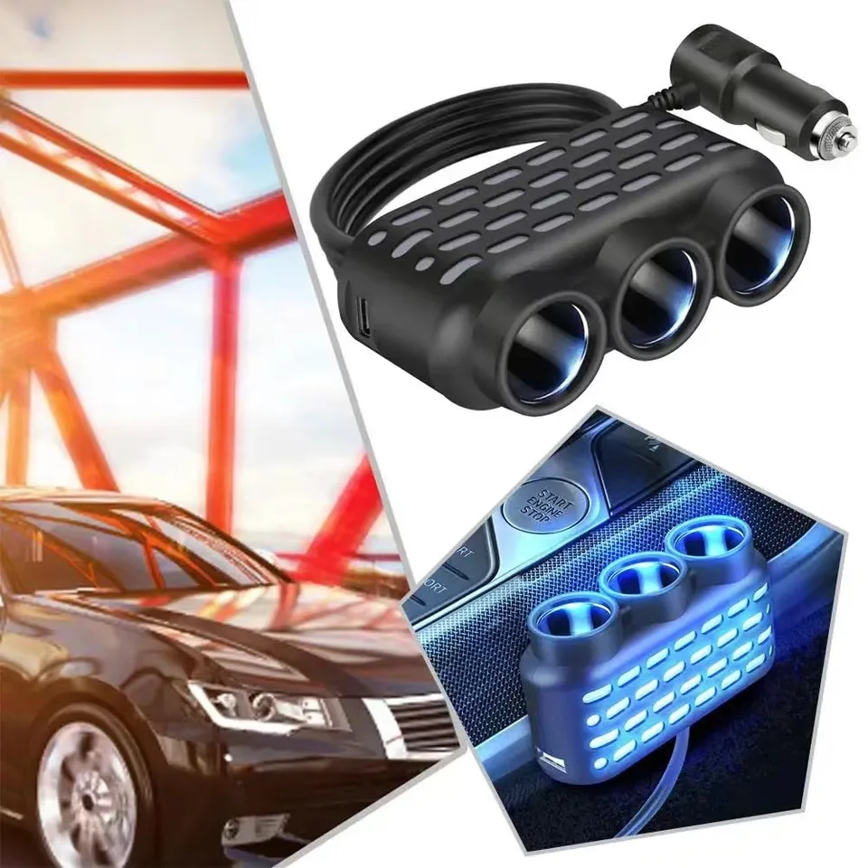 3 v 1 Dual USB Socket 120W Cigaret Svetžovač Cigaret 12 V 24 V rýchleho nabíjacieho plugového telefónu Power adaptér pre DVR DVR GPS Dashcam