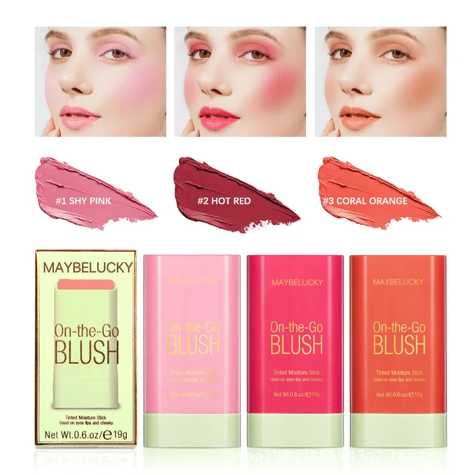3-v-1 lícna pery tónované vlhké červenavé palice oči a pery rozjasnite krémový bronzer Zvýraznenie palice Matte Contour makeup