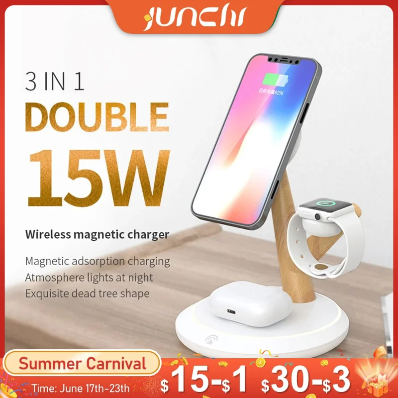 3 v 1 Magnetic Nabíjačku pre iPhone 14 plus 14 13 12 nabíjačka telefónu Rýchle bezdrôtové nabíjačky pre sériu Iwatch/AirPods Pro/TWS