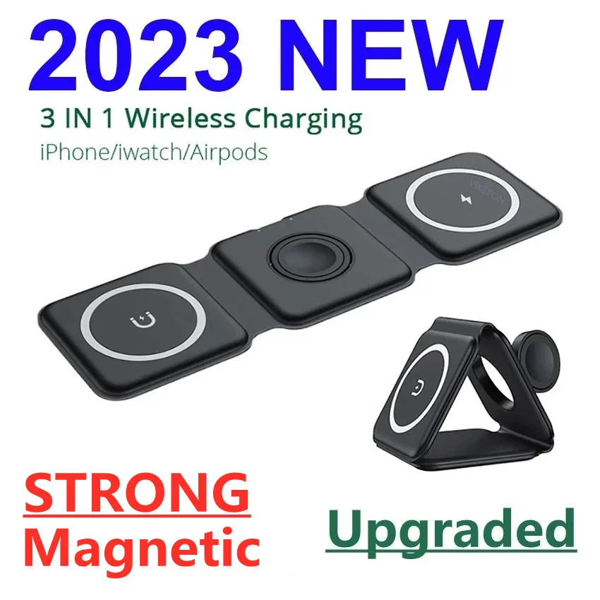 3 v 1 Magnetická bezdrôtová nabíjačka zložená pre iPhone 14 13 12 11 xs x 8 Apple Watch AirPods 15 W rýchla nabíjacia stanica