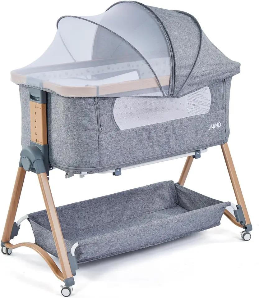 3 v 1 nočnej detskej detskej postieľke Sleeper Nastaviteľná výška výšky komára Storage Storage Basket Skladba otočných kolies prevencie dojčatá prevencia refluxu priedušná