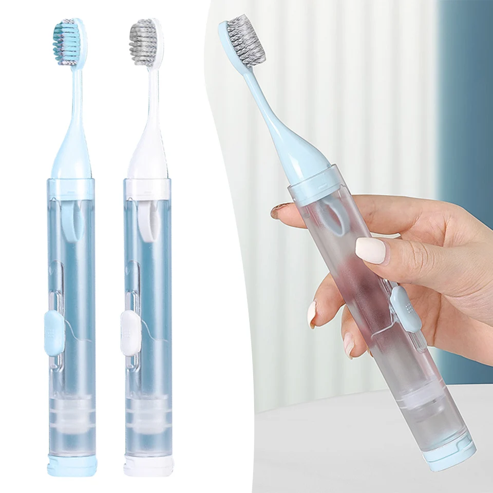 3 v 1 prenosná zubná kefka môže držať integrované hygienické skladanie zubnej pasty Nástroje na čistenie zubnej kefky ľahké prenos