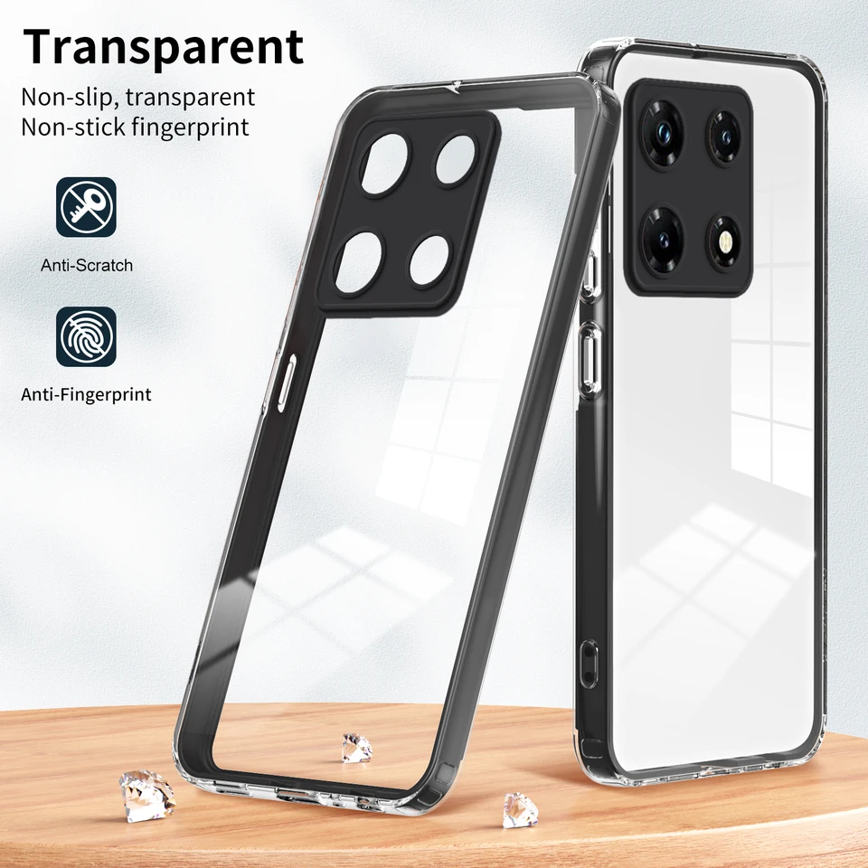 3 v 1 Ráme Clear Case pre Infinix Poznámka 30 Pro Note30Pro Camera Silikone Ochrana krytu telefónu InfinixNote30Pro X678B Coque
