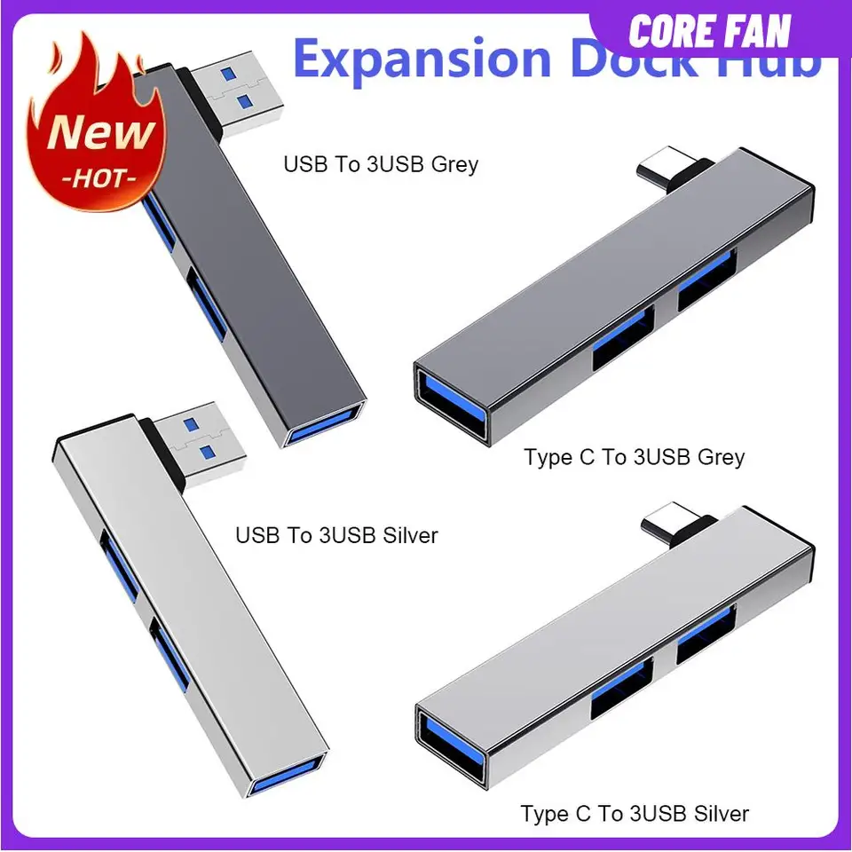 3 v 1 Rýchlosť rozširovania Dock Hub Rýchlosť 5.0 Gbps USB 3.0/Type-C 3.0 až 3 USB Docking Station 3 Port pre počítačový notebook počítač