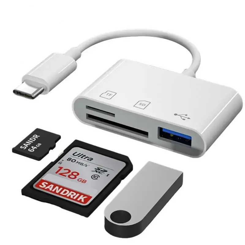 3-v-1 SD Card Reader OTG adaptér 2.0/3.0 Port kompatibilný pre iPhone 15 MacBook Pro pre laptop PC Camera Mobile