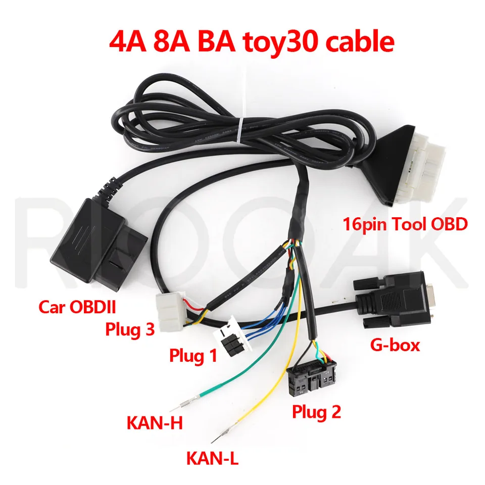 3 v 1 Toy30 kábel 4a 8a BA Smart Key Programový kábel Kábel 16pin OBD Kábel pre Autel OBDstar Xhorse Key Tool Plus pre všetky Toyota Lexus