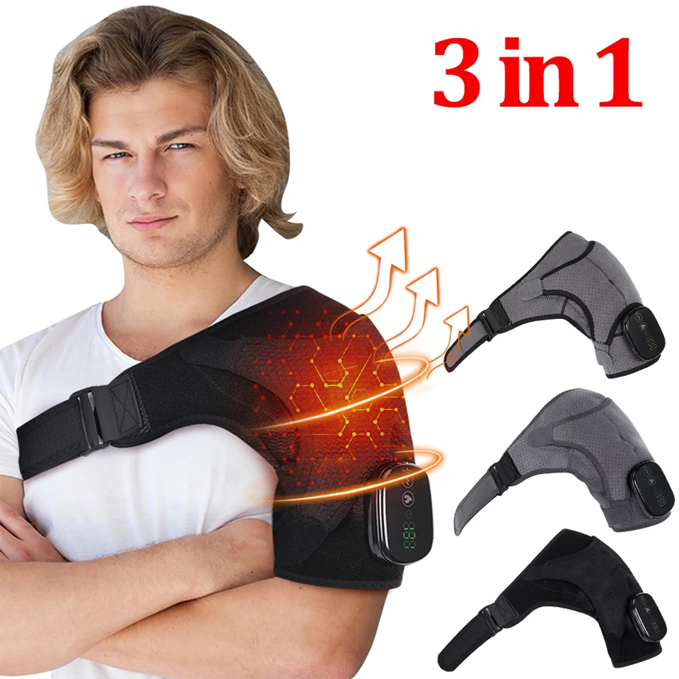 3 v 1 vyhrievanej ramennej ortéze nastaviteľná zahrievacia tepelná terapia na ramene Massager pre mrazenú úľavu od bolesti ramien