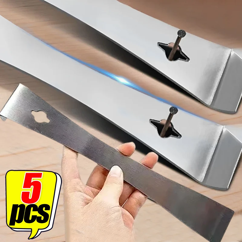3 v 1 z nehrdzavejúcej ocele Plochá hlava Pry Bar Woodworking Scraper Multifunkčná páka Drevená doska Demontáž špachtľového náradia na nechty