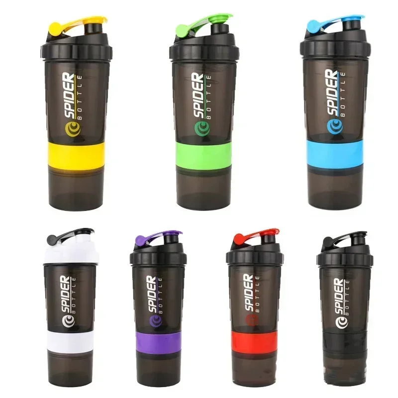 3 vrstvové bielkovinové bielkoviny premietnutia bielkoviny Fľašami Sports Fitness Fitness Cup 550 ml škálované plastové fľaše s vodou s liekovou krabicou