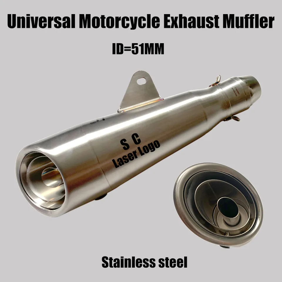 3 vrstvy 51 mm univerzálny motocykel SC výfukových výfukových výfukových výfukových vozidiel Únik s odnímateľným tlmičom pre GP Project Racing Sump Sump Modify diely