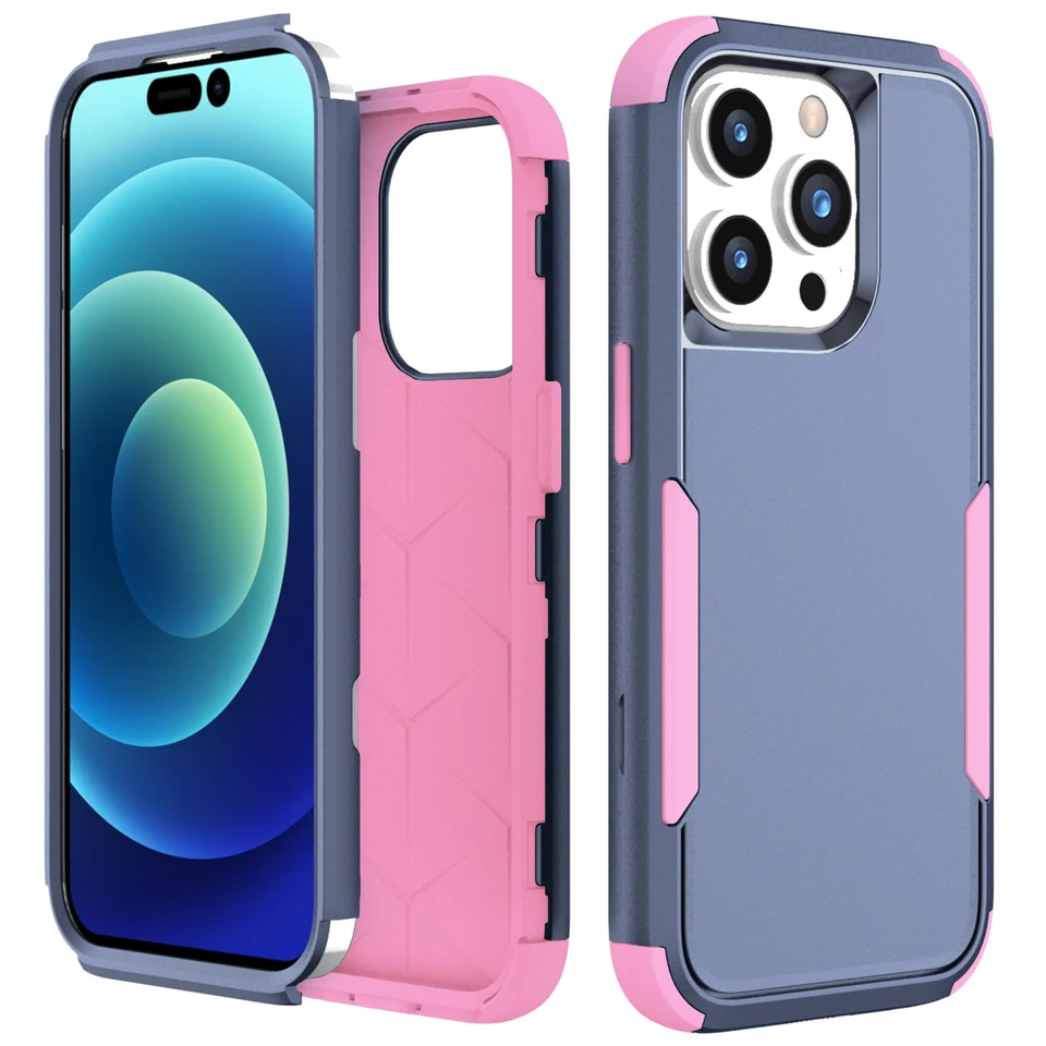 3 vrstvy telefónu pre iPhone 16 Pro Max 15 plus luxusné brnenie Shopproof Soft Bumpers Hard Case