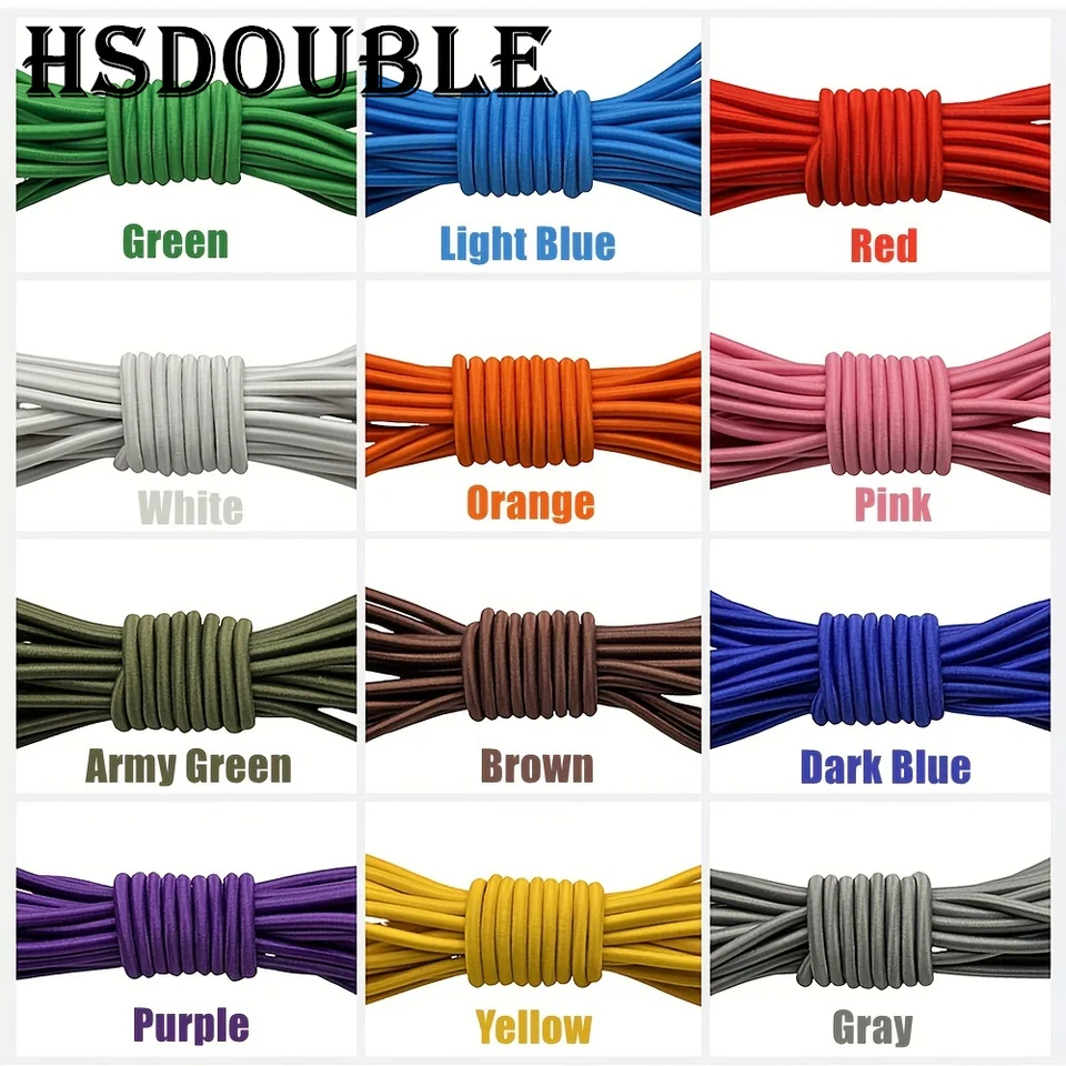 3 yardy 3 mm okrúhle elastické bungee šokové šokové šnúry elastické lano gumové pásové remienok Struka šnúrky šnúry šijacie príslušenstvo
