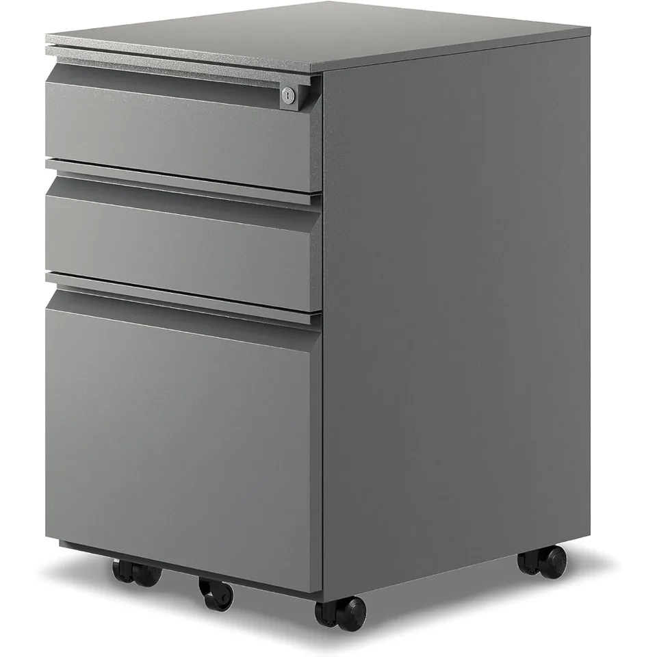 3-zásuvné mobilné súborové skrinky, pre právny a listový súbor proti Tilt Design withlockunder Desk Office Screse Plne zostavené