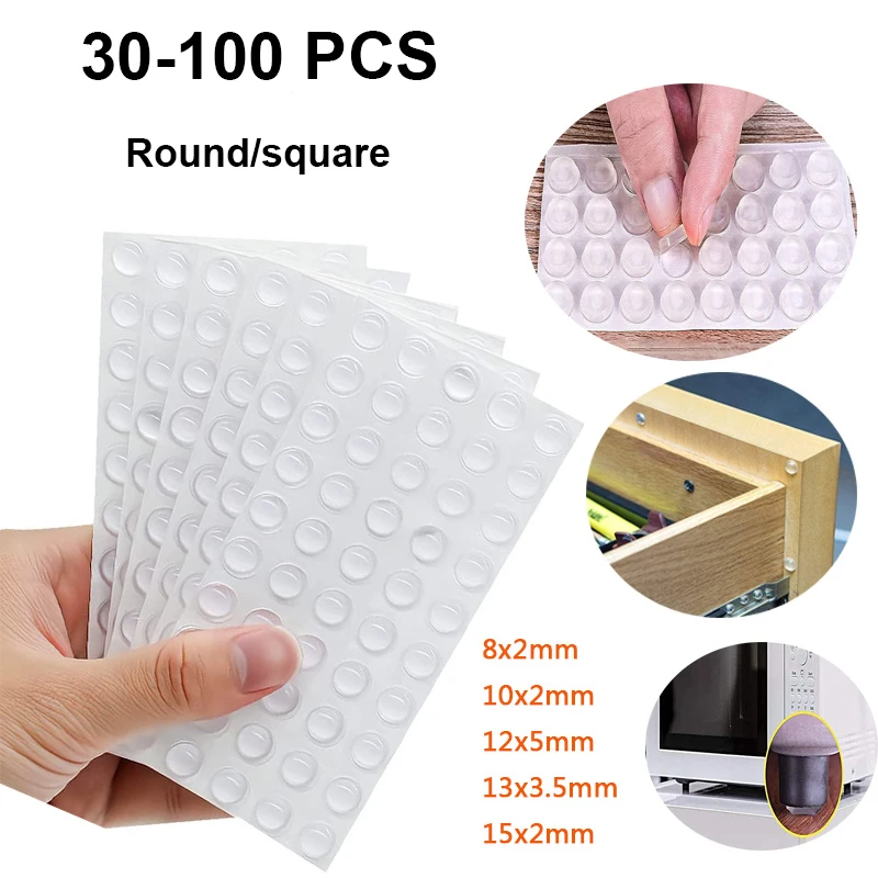 30-100ks Self Adhesive Silikone Furniture Pads Cabber Bumpers Gumber tlmič pufra vankúši