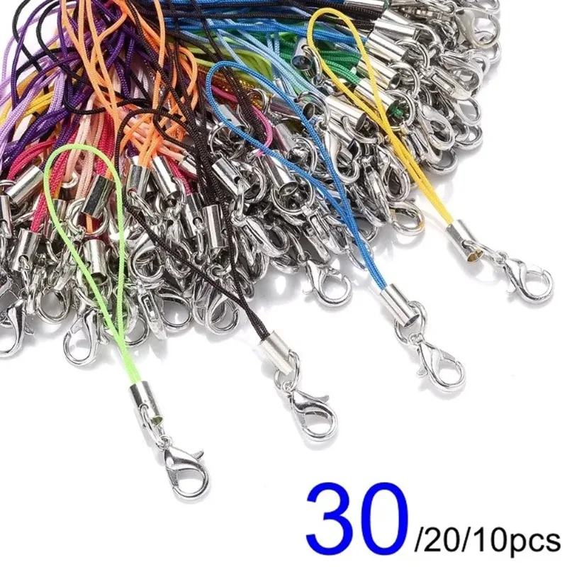 30/20/10/11ks mobilný telefón Káva šnúrky Nylon Lariat lana lana mobilný telefón spona spletia remienok DIY Keychain Prívesok Prívesky