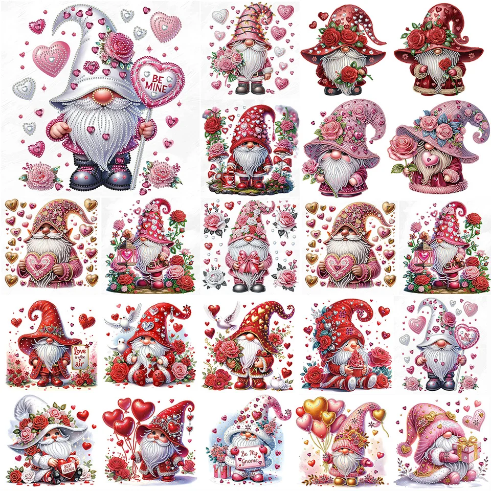 30*30 cm 5d DIY Valentín srdce GNOME Čiastočne špeciálne tvarované vŕtačka Diamond maľba Domov Domáca umelecká maľba