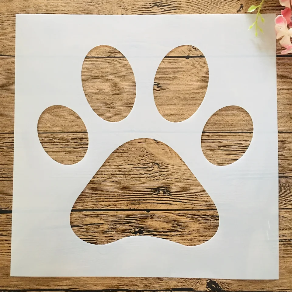 30*30 cm medveď psa labky DIY vrstvenie šablóna nástenná maľba sfarbenie sfarbenie album dekoratívna šablóna