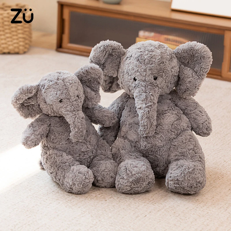 30/40/50 cm Huggable Plnené zvieratá Grey Elephant Plushie Dolls Kawaii Vianočný darček