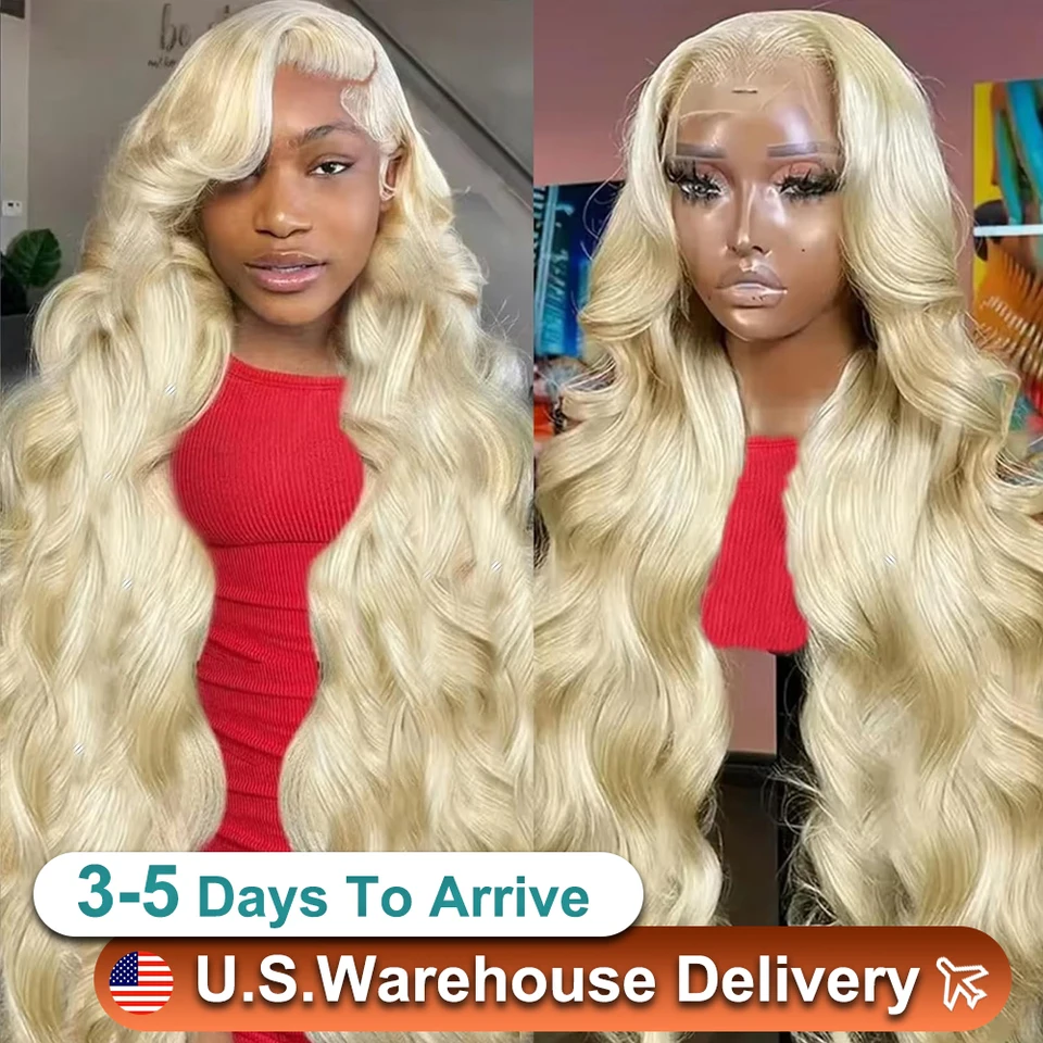 30 40 palcových vĺn tela Parochne ľudské vlasy 13x6 HD čipky čelné parochne vopred vytrhnuté pre ženy 613 Blonde parochne ľudské vlasy 210 Hustota
