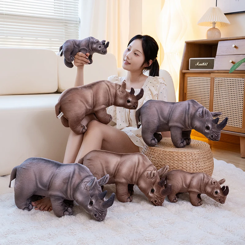 30/45 cm Simulácia Rhino Plyš na bábiky Hroty Hippo Rhino Animal Vankok Upokojenie bábiky Figurka pre deti Darček k narodeninám Darček