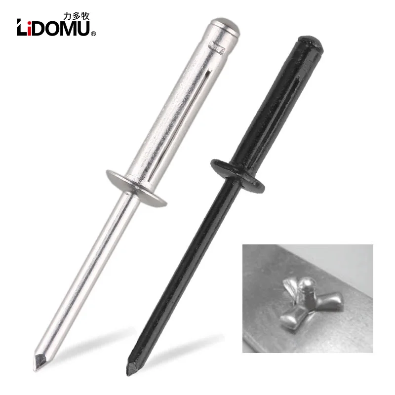 30/50ks. skladací slepý nit hliníkovú zliatinu Nivet Typ 4,0 mm 4,8 mm pre mäkký alebo plastový materiál