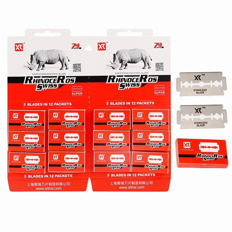 30/60ks dvojitý okraj Razor Blades Pánske žiletky Blade Horen z nehrdzavejúcej ocele Holiteľské čepele Holie