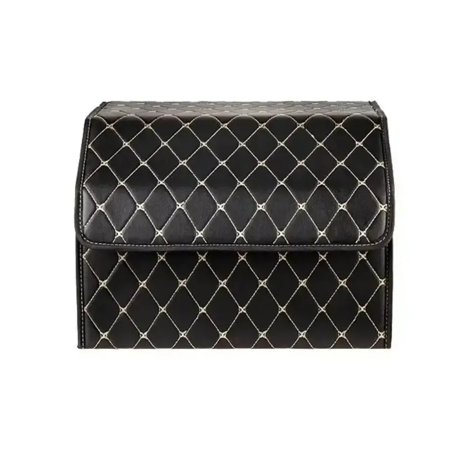 30 cm auta PU kožená kmeň kmeň úložný box prenosné skladacie skladovacie vozidlo Viacúhočné skladovacie auto Trunk Bag Automatic Storag Box