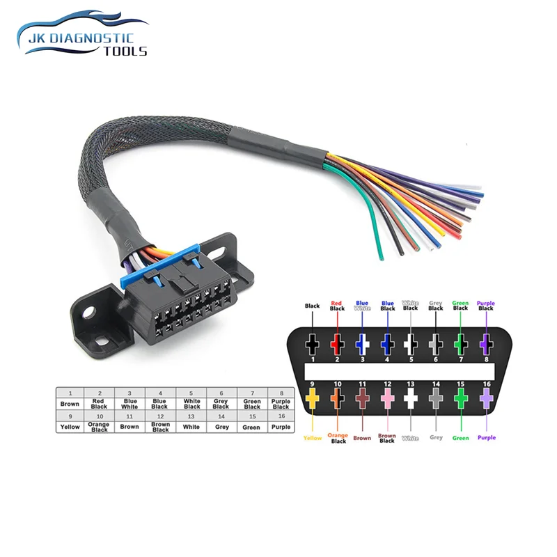 30 cm DIY 16PIN J1962 OBD2 Predlžovací kábel Mužská línia na ženský automobilový automobil ODB2 Diagnostický automatický nástroj OBD 2 konektor OBD 2