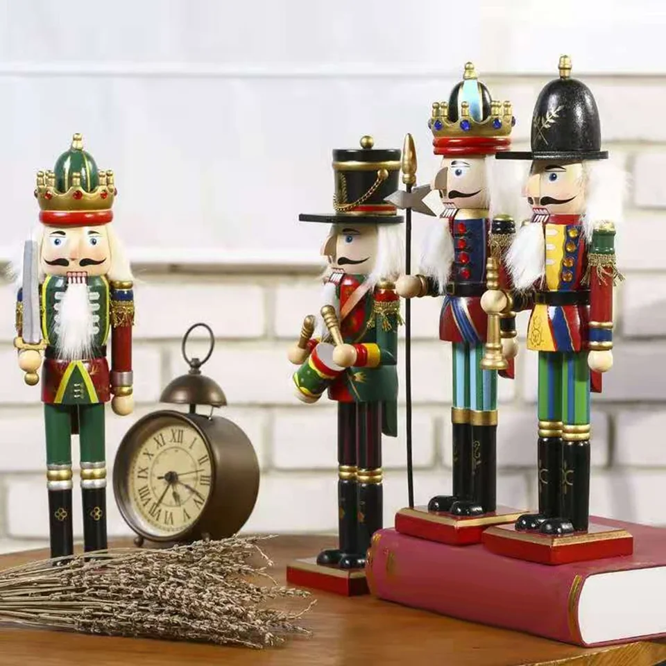 30 cm Drevené ozdoby Luskáčik Ornament Puppet