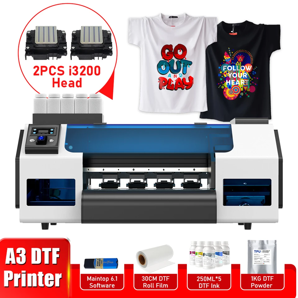 30 cm DTF TLAČKA A3 priamo do filmu DUAL HEAD XP600 I1600 I3200 DTF TLAČKA DIY THINK TLAČ A3 pre všetky látky