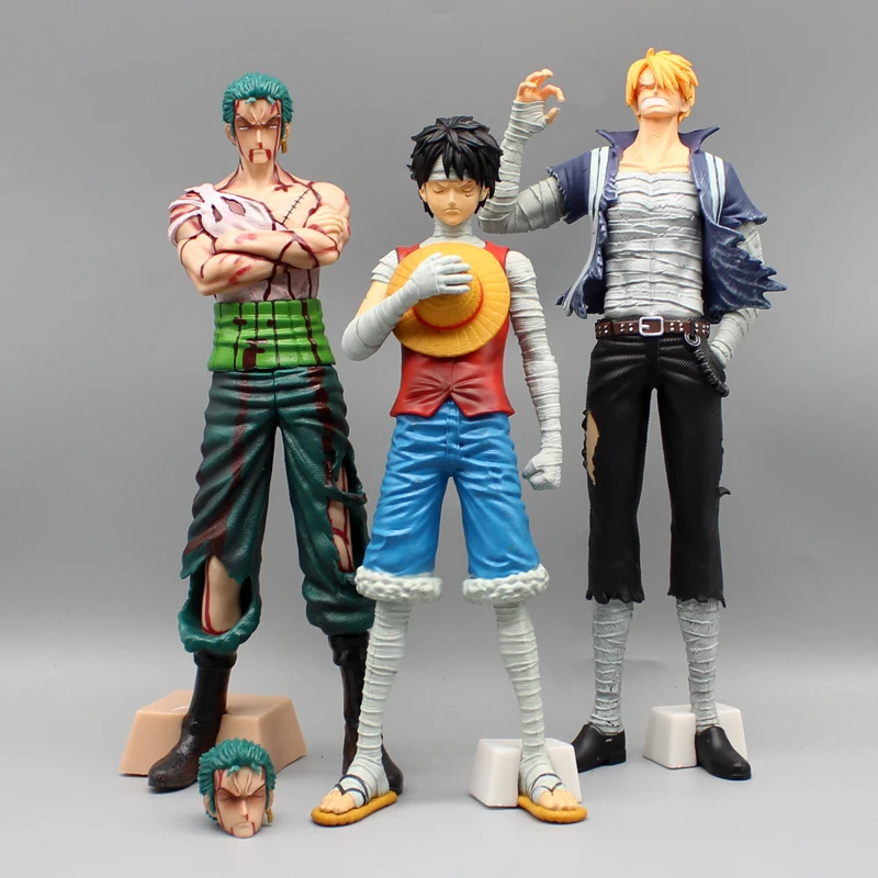 30 cm Jeden kus anime figúrky Roronoa Zoro Luffy Vinsmoke Sanji Stojan Pohon PVC Action Action figurín Model Model Collection Toy Gift