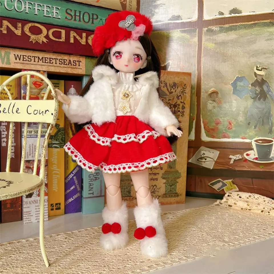 30 cm nových 6 bodov bjd bábika ručne vyrobená cos darček vianočné detské darčeky veselé vianočné dievča hračku