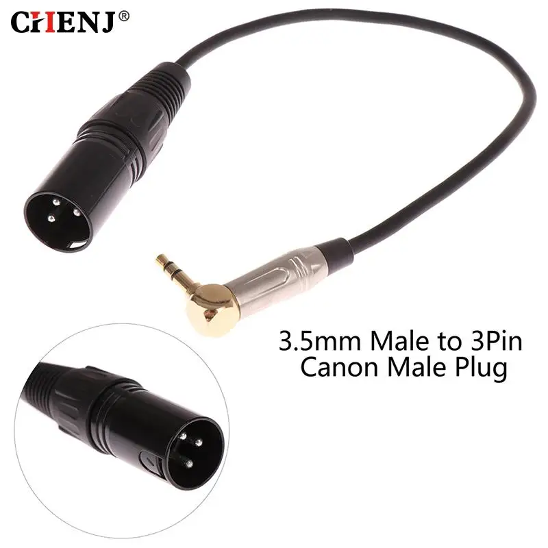 30 cm XLR 3-kolíkový samec až 90 stupňov lakť 3,5 mm stereofónny zátkový adaptér Mikrofón mikrofón mikrofónový kábel kábla 3,5 samec k mužovi