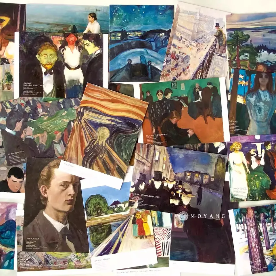 30 ks/set Edvard Munch Series Pohľadnica v štýle Štít Carding Carding DIY Journal dekorácie Študentské darčekové kancelárske potreby