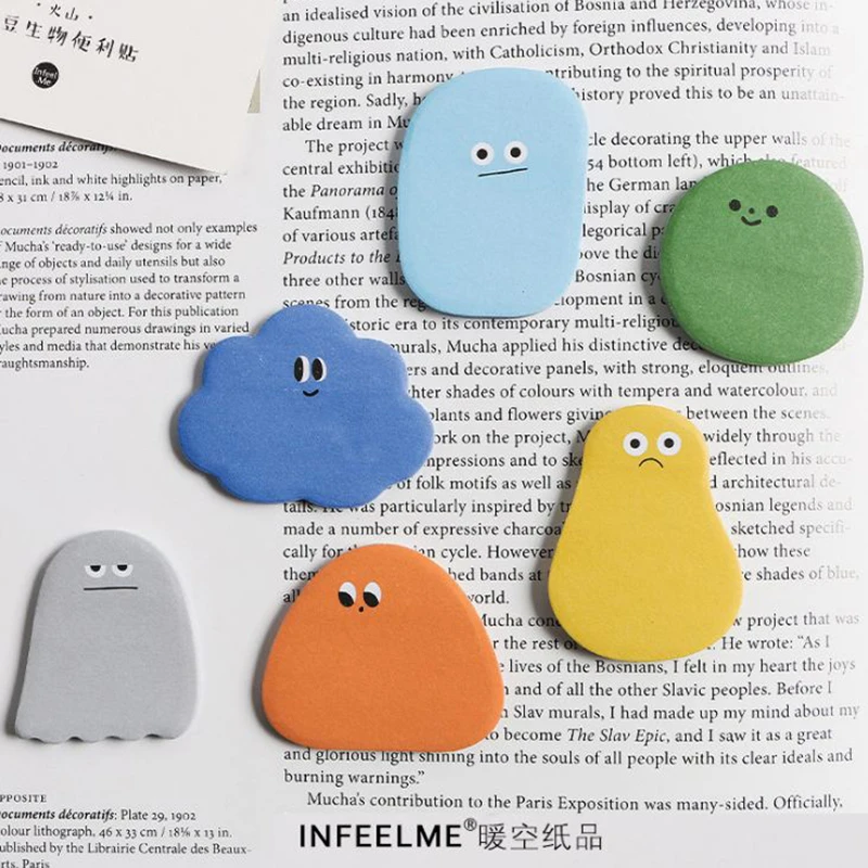 30 listov Kawaii Memo Pad Sticky poznámky Stationery Sticker Creative Zverejnené plánovacie nálepky Poznámkové poznámky Office School Supplies
