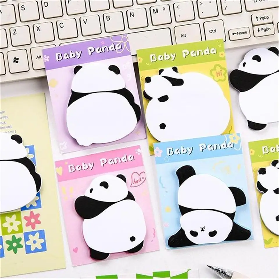 30 listov post-it poznámky Vlastné roztomilé panda s vysokou hodnotou notu papier Študentská správa Poznámky k lepivé poznámky