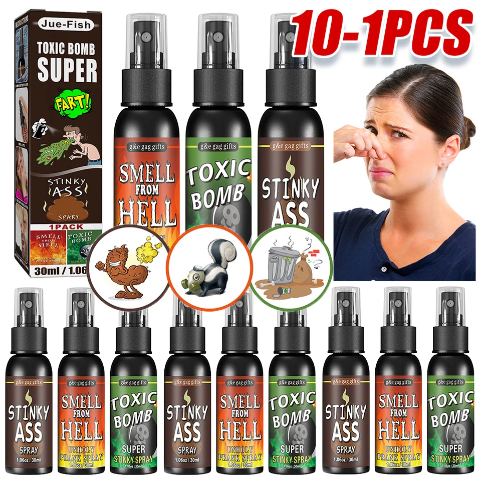 30 ml fart gag sprej žart žart bomba bomba páchnuce smradlá roubíky Dodávky tekutého prdu gag pre dospelých deti, ktoré nie sú toxické pre Halloween