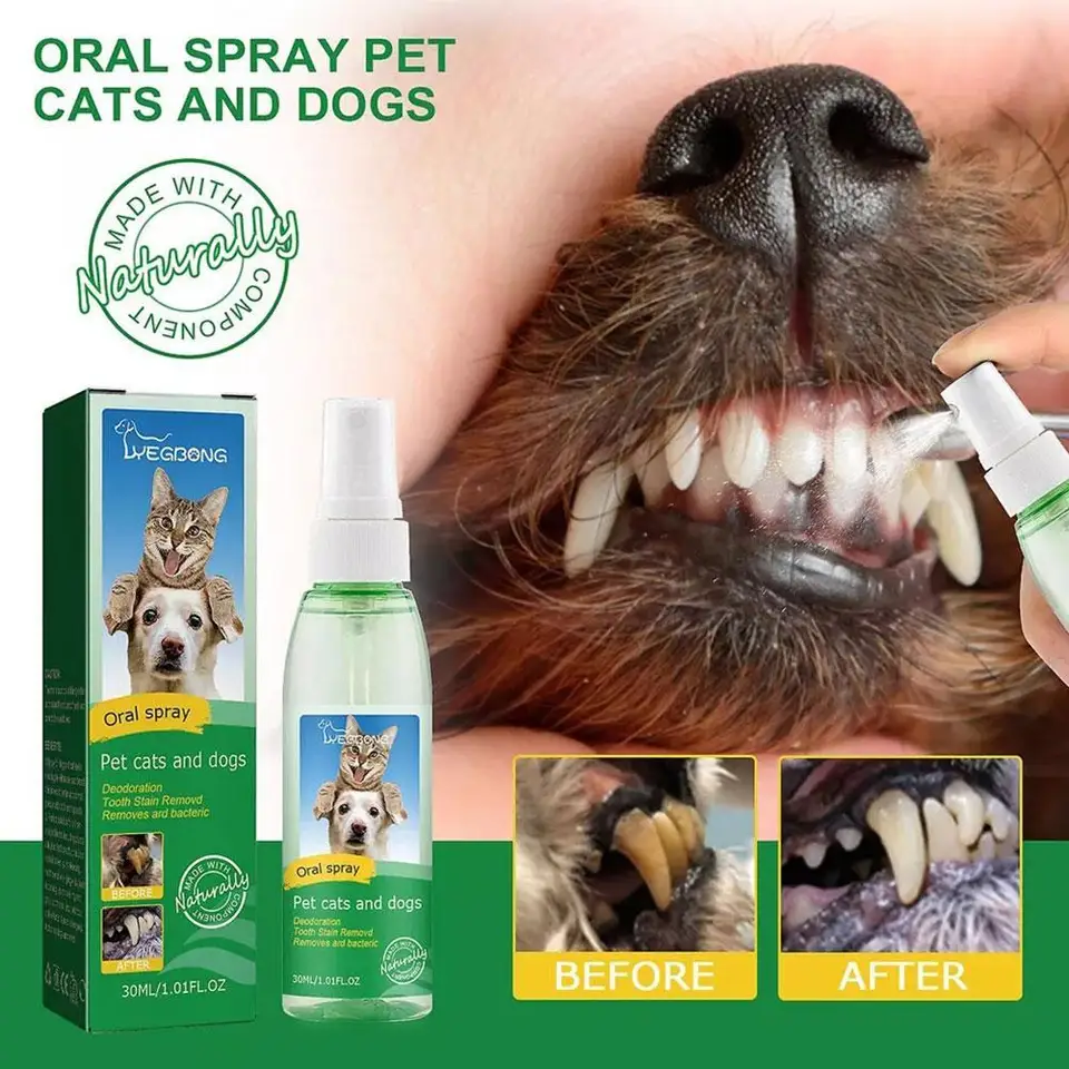 30 ml/fľaša psa perorálny sprej pre pes a čistenie zubov mačiek Spray Spray Pes Perie
