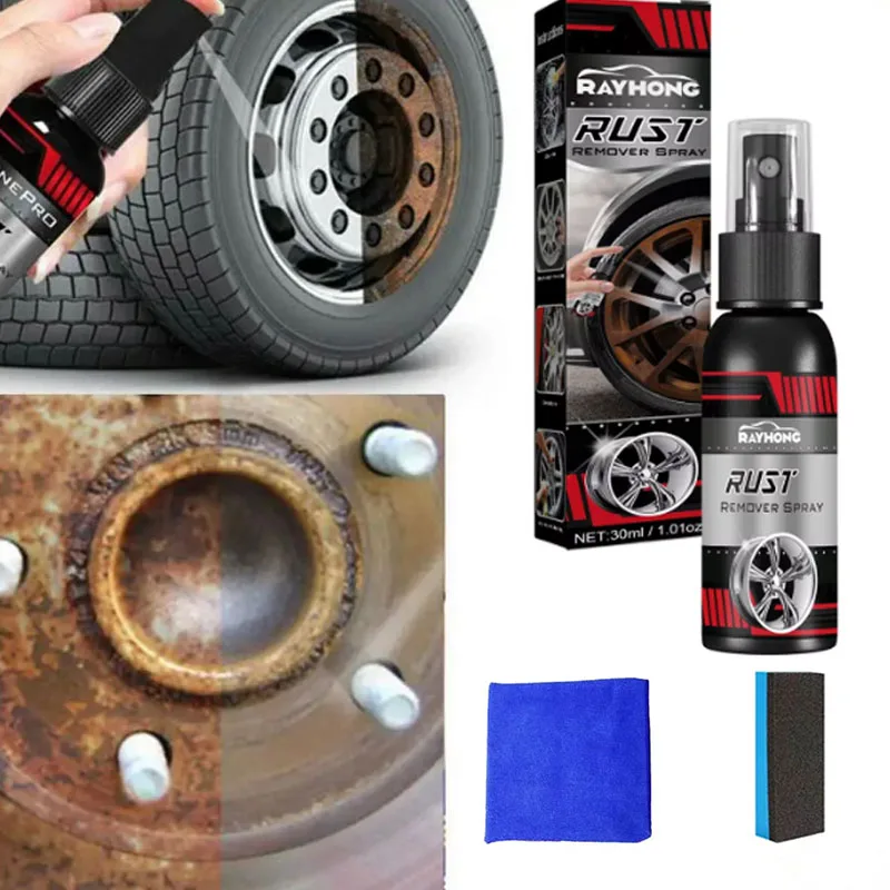 30 ml viacúčelové automobilové hrdzavé odstraňovacie sprejové čistič oxidu kremíka pre chrómované kovové povrchy Rust Renovator