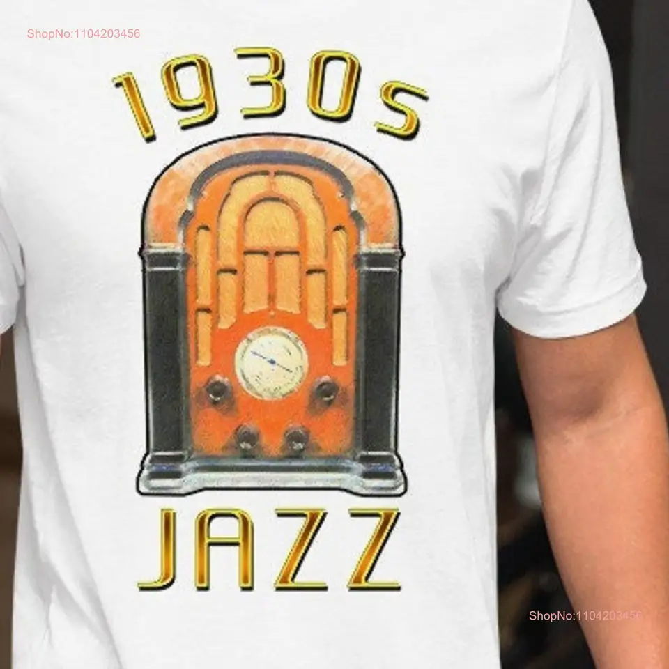 30. roky nostalgické milovníci jazzovej hudby biele tričko pre dlhé alebo krátke rukávy