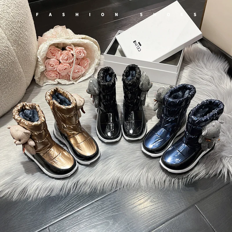 -30 stupňov Keep Warm Girls Boys Sneh Boots Detské topánky Zimné teplé detské topánky Nepremokavé detské snehové topánky Botas Niña