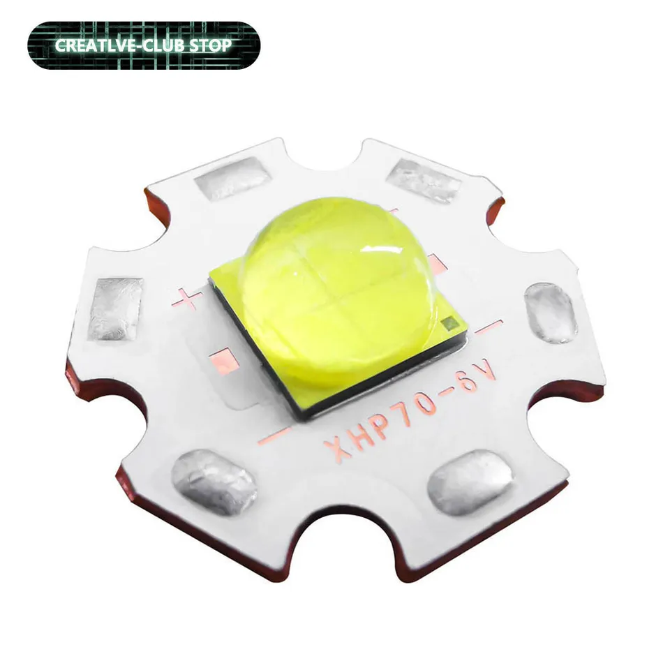 30 W vysokokvalitné originálne guľôčky baterky XHP70.2 Emitor LED 6V 2 Generation neutrálna biela 6000K-6500K 20 mm medená doska na PCB