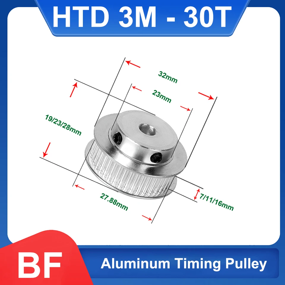 30 zubov HTD 3M Časová kladka kladky 4-17 mm 3m-30t bf hliník synchronus kladky na kladku pre šírku 6/10/15 mm 3M Časový pás