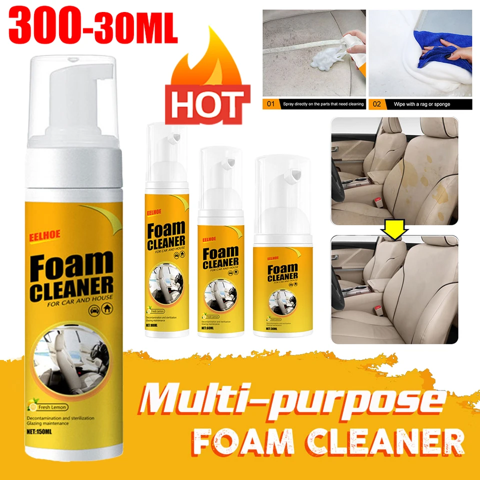 300-30 ml viacúčelové penové čistiace auto Interiérové ​​kožené tkanina Čisté domáce farbenie Remover