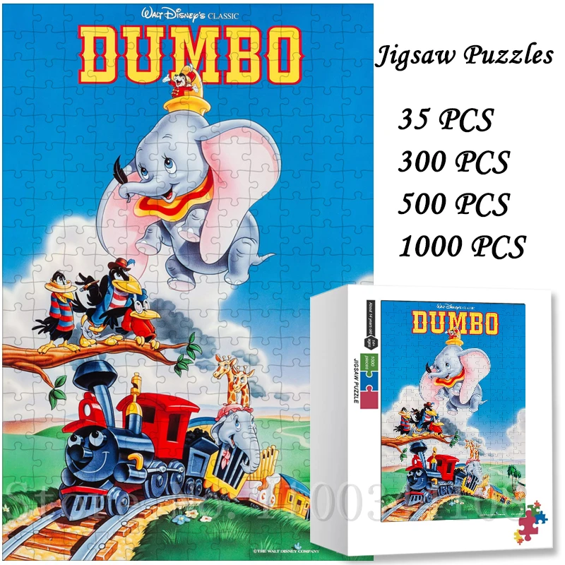300/500/1000 kusy Disney Dumbo Puzzle pre deti inteligencia hračky karikatúry filmy Jigsaw Puzzle ručne vyrábané koníčky