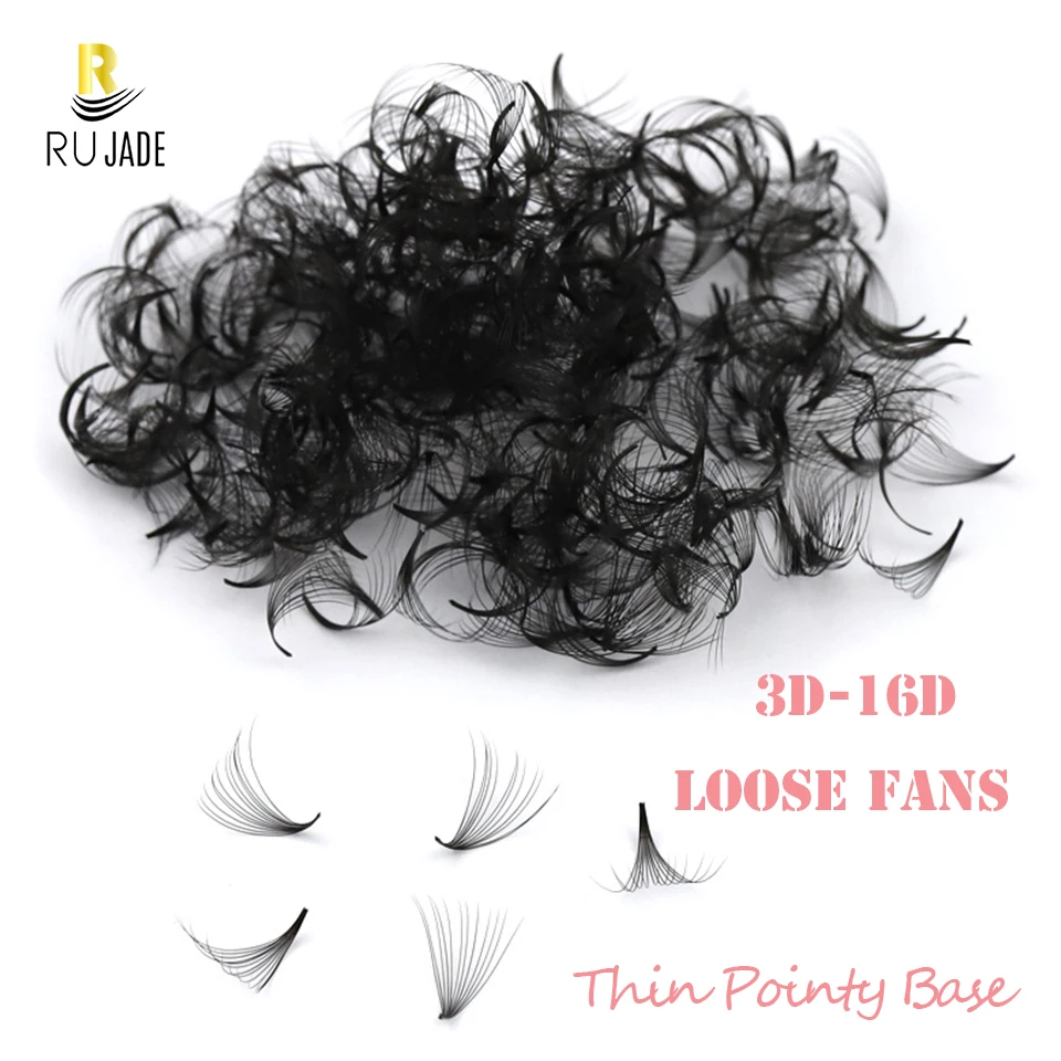 300/500/1000 ventilátory štíhle úzky ostrý kmeňový objem predčasného objemu Last Loose Loose Fans Finty Base Premade Loose Fans Fans Ripov predlžovanie rias
