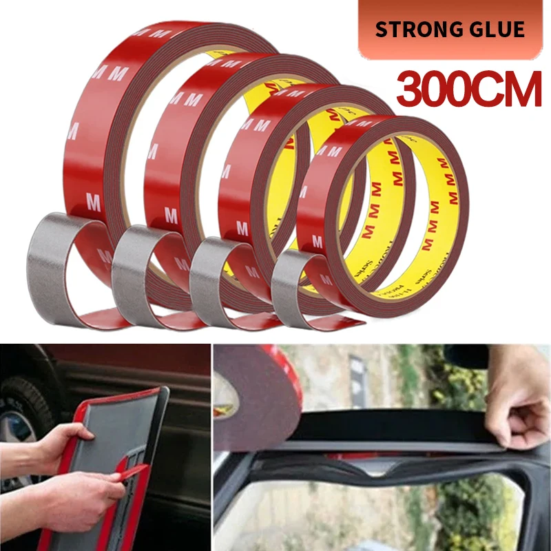 300 cm obojstranná páska Vodotesná akrylová pena Silné dvojité lepiace pásky pre telefón LCD CAR OPRAVU